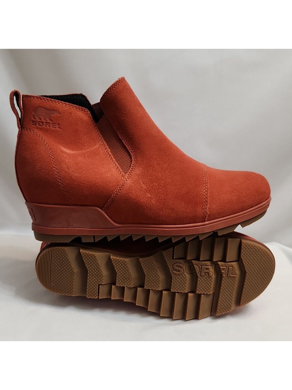 Sorel Evie Pull-on Suede Waterproof Orange  Ankle Boots (W Size 9) - Picture 6 of 15